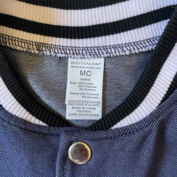 Varsity Jacket with Red Sequin Sleeves used as dance/performance costume. Size M - Picture 7 of 10